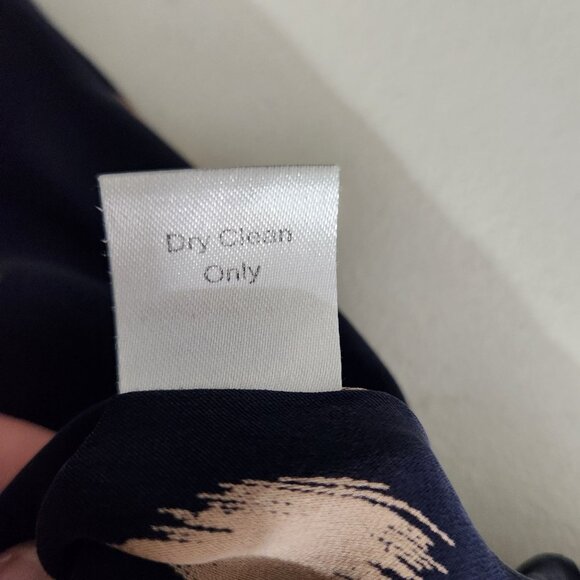 Parker Dress Womens Small Navy Blue Long Sleeve Polka Dot Wrap Dress Button Cuff - Picture 10 of 12